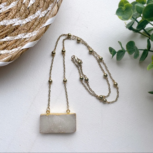 Handmade Jewelry - Handmade Crystal Druzy Charm Necklace